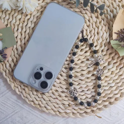 Vista 6 de cioatu 4 Piezas de Lindos Abalorios para Teléfono, Correa de Teléfono con Cuentas Estética Y2K, Llavero para Celular, Lindo Oso Mariposa Corazón