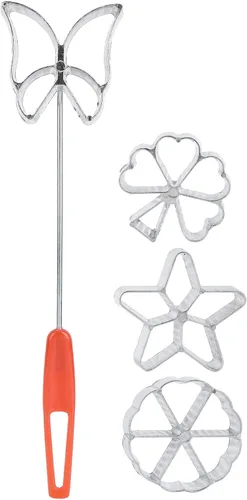 Moldes de hierro para gofres de rosetón de flores, innovadores para impresión de pasteles, galletas, moho de pastelería con mango para postre,