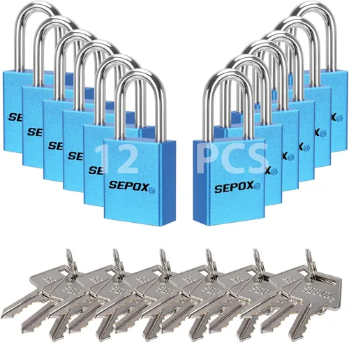 Vista 9 de SEPOX® Trinity - Candado de aluminio sólido resistente al agua, resistente al agua, paquete de 3 cerraduras RGB con cilindro de latón de grillete