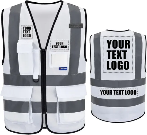 Vista 33 de A-SAFETY Chaleco de Seguridad Reflejante de Alta Visibilidad con Logo Personalizado (XS-8XL)