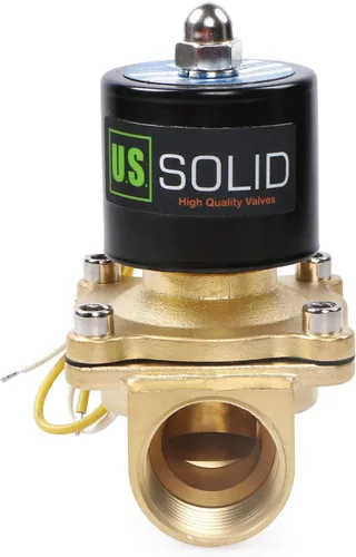 Vista 2 de U.S. Solid 1" válvula electromagnética eléctrica de latón 110V CA normalmente cerrada aire no potable aceite de agua diesel