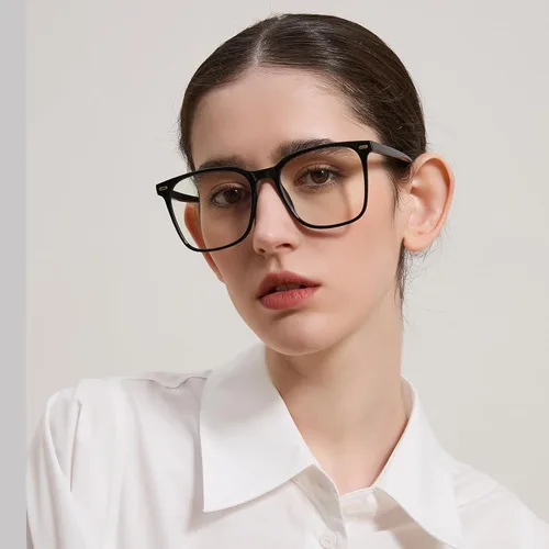 Vista 2 de Oversized Square Blue Light Blocking Glasses for Women Men, Anti-Fatigue Computer Monitor Glasses Reduce Eye Strain