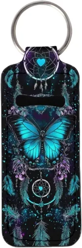 Vista 28 de Suobstales Chapstick - Llavero con clip en la manga de la bolsa para palillo labial, funda para bálsamo labial, protector de lápiz labial