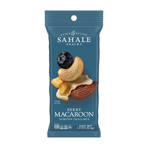 Sahale Snacks Berry Macaroon Almond Trail Mix, bolsa Grab & Go de 1.5 oz (paquete de 18) - Frutos secos mixtos de lujo tostados en seco - Coco,