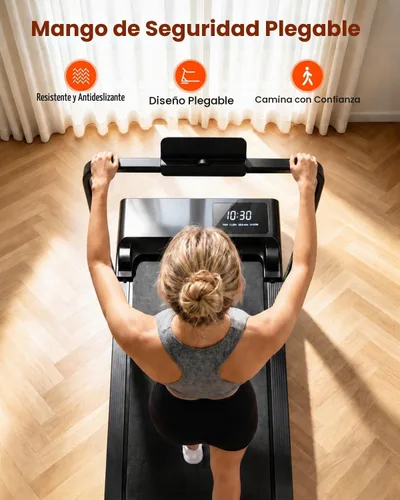 Vista 2 de Walking Pad Treadmill with Incline and Handle Bar for Home Office