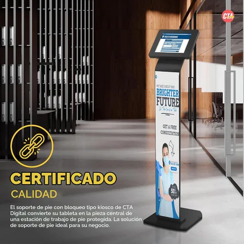 Vista 8 de CTA Digital Soporte de piso de quiosco de alta calidad, quiosco de soporte de piso con bloqueo - iPad 7ª/8ª/9ª generación de 10.2 pulgadas - Pro 11