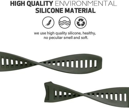 Vista 3 de ANCOOL Correa de repuesto de silicona suave para Garmin Instinct de 0.866 in para Garmin Instinct 2/Solar/Tactica/Esports Smartwatch (verde militar)
