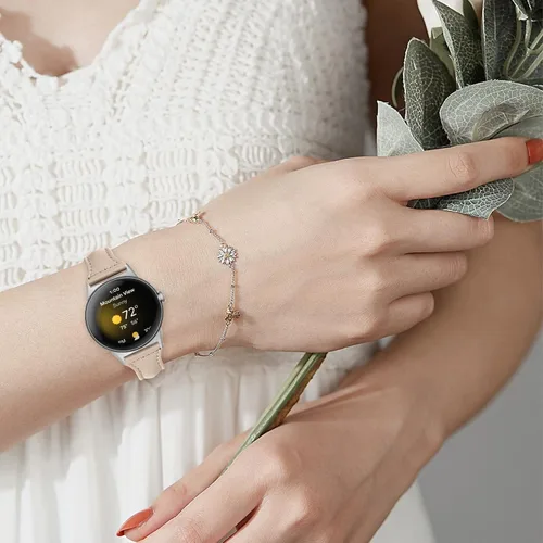 Vista 5 de Correa de cuero compatible con Google Pixel Watch Band Correa de repuesto Correa de pulsera transpirable para Google Pixel Watch Accesorios