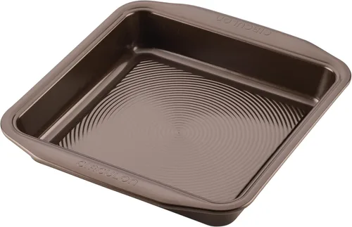 Circulon Bandeja antiadherente para hornear / molde antiadherente para tartas, cuadrado, 9 pulgadas, marrón