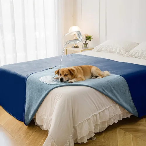 Vista 30 de Manta impermeable para perros pequeños, a prueba de fugas, manta reversible para sofá, cama, protector de muebles lavable a máquina, 25 x 35 Beige
