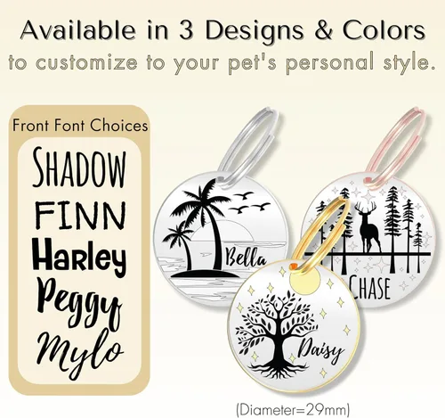 Vista 6 de PawFurEver Placa para perro con código QR – Etiquetas de identificación personalizadas para perros, etiqueta de perro grabada y etiqueta