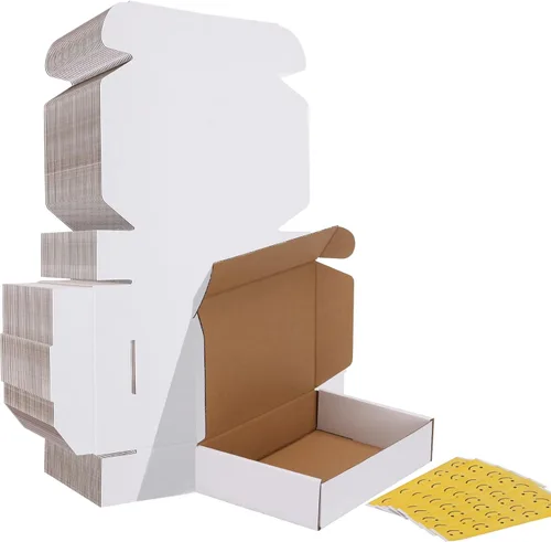 Vista 22 de HORLIMER - Cajas de envío de 4 x 3 x 2 pulgadas, conjunto de 50, caja de cartón corrugado marrón para envíos por correo de documentación