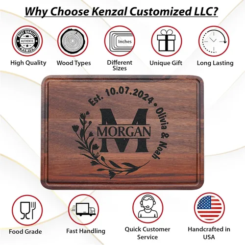 Vista 7 de Tabla de cortar personalizada, regalo para parejas para boda, aniversario, inauguración de la casa, compromiso, Navidad, cumpleaños, tablas