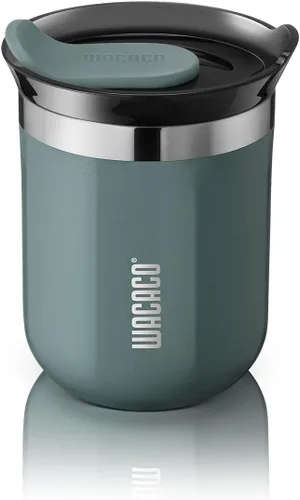 Vista 15 de Taza de viaje Octaroma Classico de WACACO, vaso de viaje de acero inoxidable de doble pared con tapa para beber, 6 fl oz (180ml), ámbar amarillo