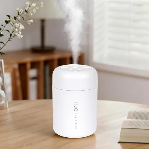 Vista 10 de Portable Mini Humidifier, 300ml USB Cool Mist Small Humidifier with Colorful Lights. Perfect for Bedroom, Office, Plants, travel & Car (Black)