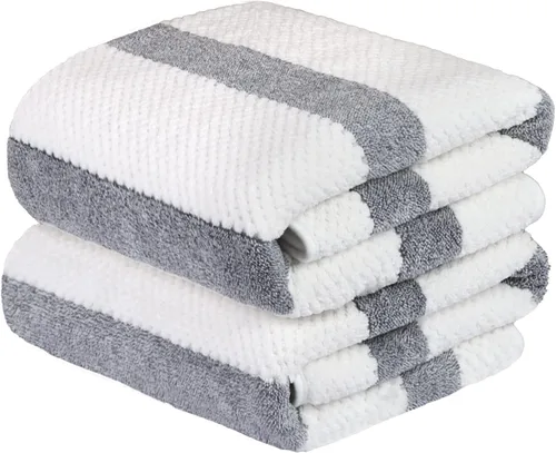 Vista 109 de JML - Toallas de baño de microfibra de gran tamaño (30 x 60 pulgadas), suaves, súper absorbentes y de secado rápido, multiusos para deportes Azul
