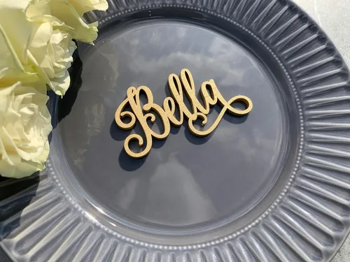 Vista 8 de Tarjetas de lugar de boda Tarjetas de nombre de lugar personalizadas Tarjeta de lugar de cena personalizada Tarjeta de acompañante de madera