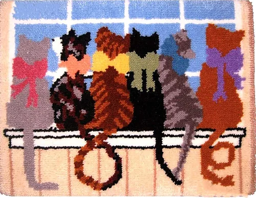 Zd592 - Kit de alfombra de ganchillo sin terminar con patrón preimpreso de color, 20.5 x 15 pulgadas