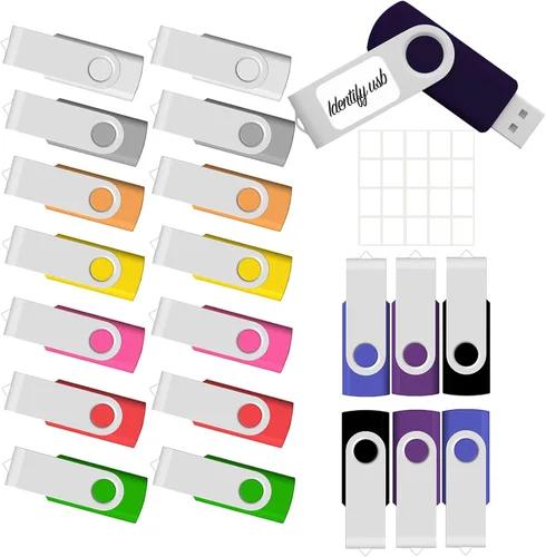 Vista 7 de Paquete de 20 unidades de 128MB USB Flash Drive, unidades flash USB 128 MB memoria a granel JBOS unidades de pulgar giratorias Gig Stick USB2.0