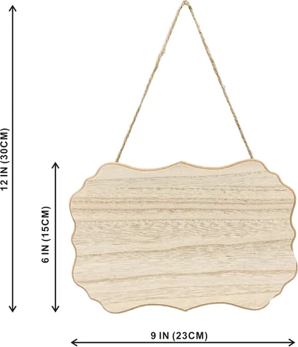 Vista 3 de Paquete de 8 carteles de madera sin terminar con placas de madera sin pintar para manualidades caseras, 4 estilos surtidos (6 x 9 pulgadas)
