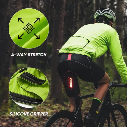 Vista 9 de HOTSUIT Chaqueta de lluvia de ciclismo para hombre, chaqueta transpirable para correr, impermeable, rompevientos