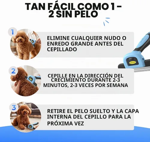 Vista 5 de Cepillo DarkPets para gatos y perros para animales pequeños, medianos y grandes, con pelo corto a largo Reduce drásticamente el desprendimiento