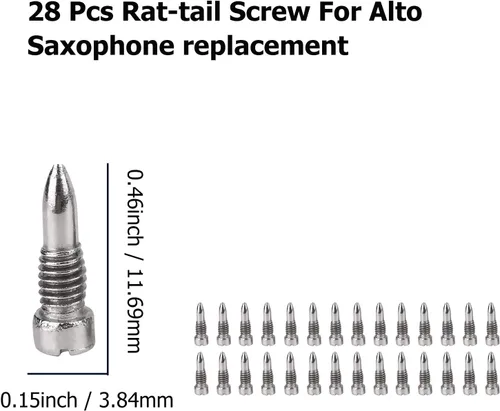 Vista 5 de GU GU 1 juego de tornillos de piezas de reparación de saxo alto + 25 almohadillas de saxo + columna de manta