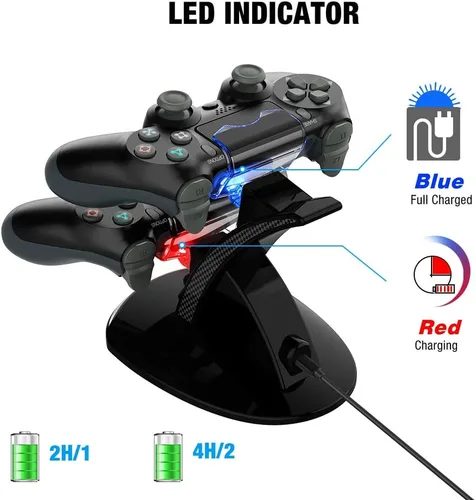 Vista 3 de VSEER Playstation 4PS4PS4 ProPS4 - Cargador para mando de PS4