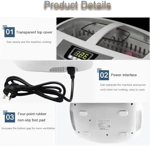 Vista 4 de Ultra Cleaner 2.5L with Digital Control, 5 Timer Settings, 65°C Heating - Perfect for Cleaning Watches, Jewelry, Eyeglasses, Fruits, and More!