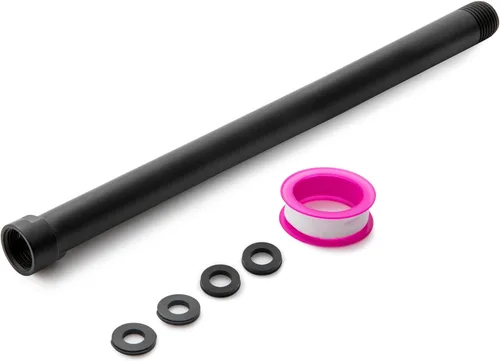 Vista 18 de OFFO Brazo de extensión de cabezal de ducha, extensión de brazo de ducha hecho de acero inoxidable 304, extensión de tubo de ducha de acero Negro