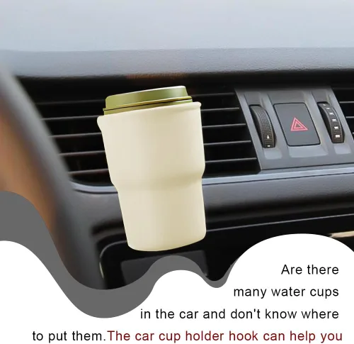 Vista 3 de Gancho para portavasos de automóvil, expansor de portavasos de automóvil, contenedor para botellas de bebidas con clips de ventilación de aire Beige