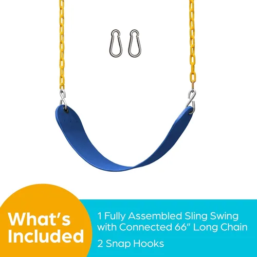 Vista 6 de Jungle Gym Kingdom Columpio para Conjunto de Columpios Exterior – Paquete de 1 Kit de Reemplazo de Asiento de Columpio con Cadenas de Alta