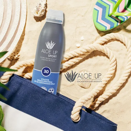 Vista 5 de Aloe Up Sport SPF 30 - Protector solar continuo en espray - Protector solar para cara y cuerpo, bloqueador solar con fórmula de secado rápido