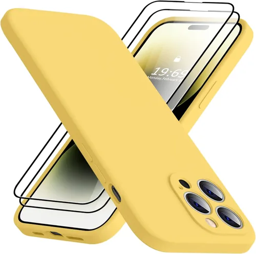 Vista 8 de Funda compatible con iPhone 14 Pro Max, con 2 protectores de pantalla de vidrio templado 9H, [protección de cámara] [forro de microfibra] Funda