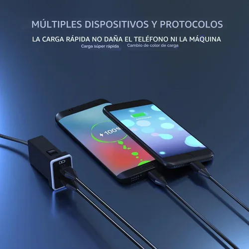 Vista 3 de Cargador de coche para Toyota USB C Dual Port Pd Tipo C Carga Azul/rojo (1.3 x 0.9 pulgadas)