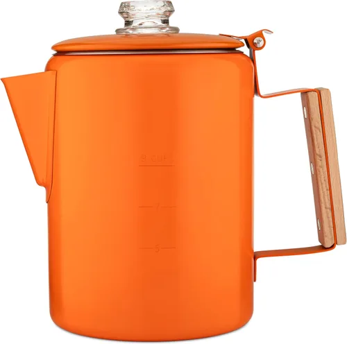 Vista 7 de COLETTI Bozeman Blue Percolator Cafetera — Cafeteras de Camping — La Percoladora Favorita para Camping — SIN Aluminio o Plástico [9 tazas, Azul]