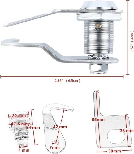 Vista 4 de Cerradura de motocicleta Harley Trunk Latch Tour Pak Lock con 2 llaves se adapta a modelos Harley Davidson 1991-2013 con Tour Pak
