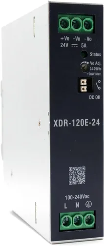 XDR-120E-24 AC/DC 24V 5A 120W Ultra Slim Industrial DIN Rail Fuente de alimentación Salida única proporcionada por KAINSC Products