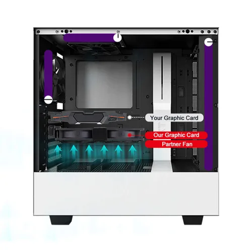 Vista 5 de Wathai Tarjeta gráfica Pcl Ranura Ventilador 0.079 x 3.543 in 3.622 in para CPU GPU Cooler VGA Cooling