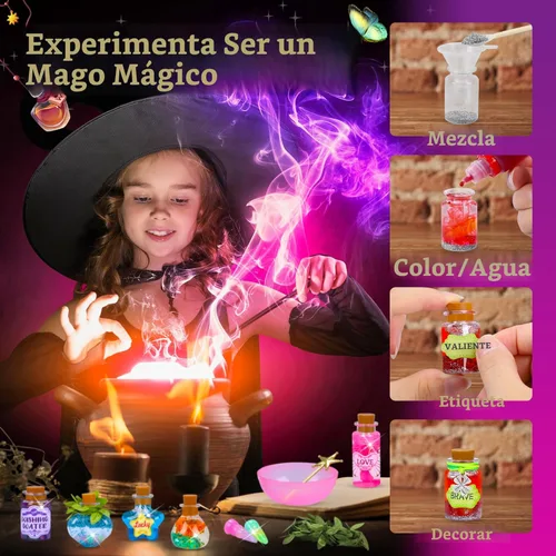 Vista 5 de Kit de Pociones Mágicas de Hadas para Niños, 26 Botellas de Poción Mágica DIY Mezcladas de Brujo, Kit de Manualidades de Pociones Misteriosas