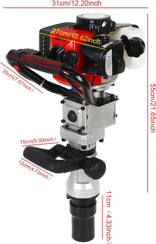 Vista 3 de 2 tiempos Gasolina Power T Post Driver Pila Motor Cerca Post Hole Digger 32.6CC Gas-Powered Farm & Home Series Post Driver