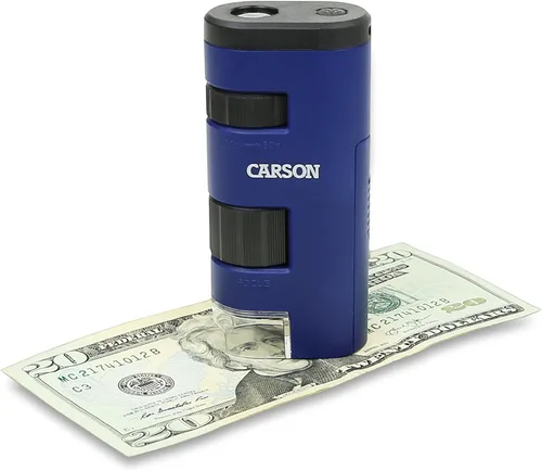 Vista 3 de Carson Micro Micro 20x-60x Microscopio de bolsillo LED Micro Microscopio de mano STEM juguete (MM-450)