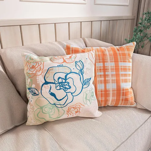 Vista 7 de Paquete de 4 fundas de almohada fundas de almohada cuadradas decorativas fundas de cojín suaves paquete de 4 fundas de almohada de 18 x 18 pulgadas