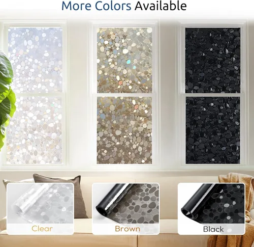 Vista 8 de rabbitgoo Película de privacidad para ventanas, adhesivos decorativos de arcoíris para ventanas para cobertura de vidrio, adherencia estática sin