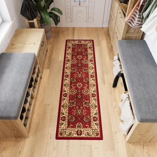 Vista 10 de Ottomanson Alfombra de pasillo de 1 pie 10 pulgadas x 7 pies, antideslizante, oriental, fácil de limpiar, alfombra de lavandería, duradera y apta