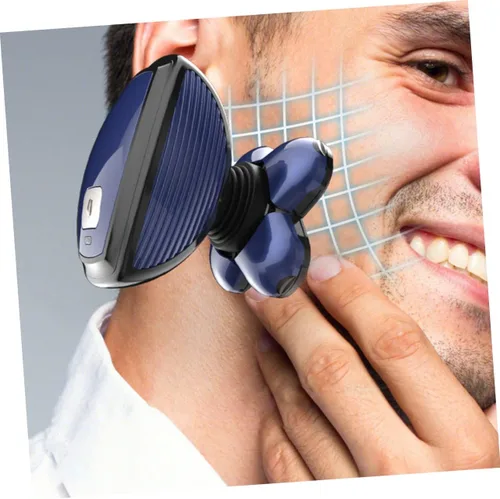 Vista 4 de FOMIYES Máquina de afeitar inalámbrica con cabeza de aceite para hombres, mini afeitadora de cara USB para hombres, recortadora de pelo