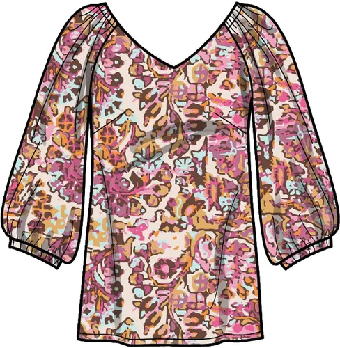 Vista 5 de Simplicity Kit de patrón de costura con cuello en V para mujer, código S9334, tallas 20W-22W-24W-26W-28W, multicolor