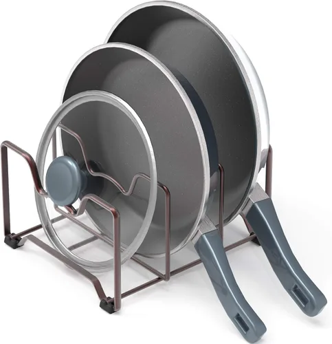 Vista 3 de Simple Houseware Organizador de artículos para el hogar de cocina, estante de despensa, bronce