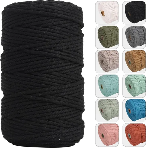 Vista 11 de NOANTA - Cuerda de macramé de 4 mm x 109 yardas color verde aguacate, cuerda de algodón para colgar en la pared, ganchos de plantas