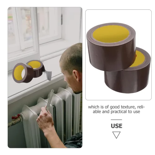 Vista 6 de EXCEART 2 rollos de cinta adhesiva impermeable marrón, 2.36 pulgadas x 59 pies, cinta de tela resistente para unir alfombras, sellar, reparar